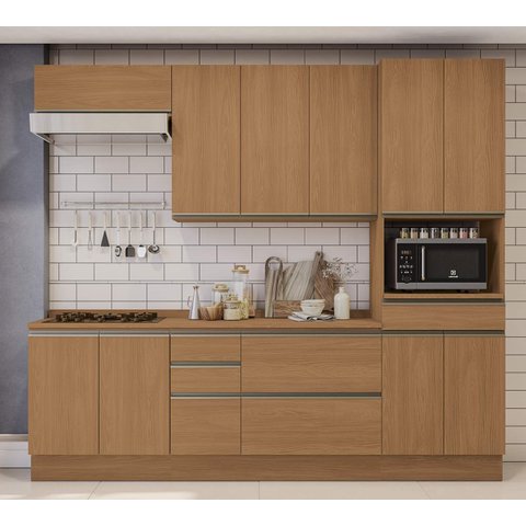 Armário de Cozinha Modulada Completa Reta 7 Peças 2,70m Maxxi Kappesberg