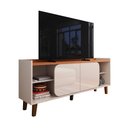 Ver imagem 3 de Rack Bancada para TV até 55 Polegadas Verona 136cm 2 Portas Pés ABS Movelove Jequitiba/Off White