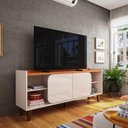 Ver imagem 1 de Rack Bancada para TV até 55 Polegadas Verona 136cm 2 Portas Pés ABS Movelove Jequitiba/Off White