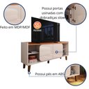 Ver imagem 6 de Rack Bancada para TV até 55 Polegadas Verona 136cm 2 Portas Pés ABS Movelove Jequitiba/Off White