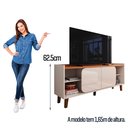 Ver imagem 7 de Rack Bancada para TV até 55 Polegadas Verona 136cm 2 Portas Pés ABS Movelove Jequitiba/Off White