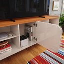 Ver imagem 4 de Rack Bancada para TV até 55 Polegadas Verona 136cm 2 Portas Pés ABS Movelove Jequitiba/Off White