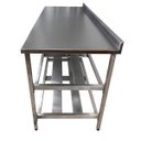 Ver imagem 2 de Mesa Aço Inox Profissional 180x60x90 Cm com 2 Prateleiras Fenestradas com Espelho Nortinox