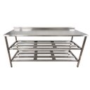Ver imagem 3 de Mesa Aço Inox Profissional 180x60x90 Cm com 2 Prateleiras Fenestradas com Espelho Nortinox