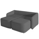 Ver imagem 6 de Sofá Cama Casal para Sala 176cm Polska K04 Linho Cinza Escuro - Mpozenato