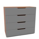Ver imagem 2 de Cômoda para Quarto 4 Gavetas 90cm Madri Cinza/Freijó