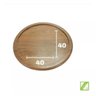 Kit 4 Bandejas Madeira Maciça 40cm Redonda de Pizza Forma - 3