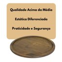 Ver imagem 6 de Kit 4 Bandejas Madeira Maciça 40cm Redonda de Pizza Forma