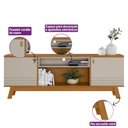 Ver imagem 3 de Rack para Sala TV até 75 Pol. 180cm Color L06 Nature/Off White - Mpozenato