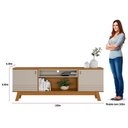Ver imagem 4 de Rack para Sala TV até 75 Pol. 180cm Color L06 Nature/Off White - Mpozenato