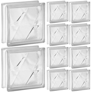 Kit 10 Tijolos Bloco de Vidro Transparente 19x19x8 Estrela