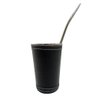 Copo Tereré Alumínio Revestido em Corino + Bomba Inox 19cm Kit Preto - 4