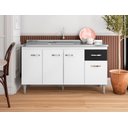 Ver imagem 1 de Balcão Gabinete P/ Pia Gabriela com Tampo 150 Cm Ajl Móveis - Flex