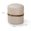 Ver imagem 4 de Banqueta Puff Berlim Veludo Cinta Couro Legítimo Qualidade