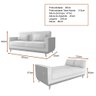 Sofá Cama Pala 203cm Reclinável Courino Marrom | Linho Cinza - Sallar Home - 3