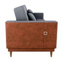 Ver imagem 4 de Sofá Cama Pala 203cm Reclinável Courino Marrom | Linho Cinza - Sallar Home