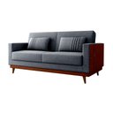 Ver imagem 5 de Sofá Cama Pala 203cm Reclinável Courino Marrom | Linho Cinza - Sallar Home