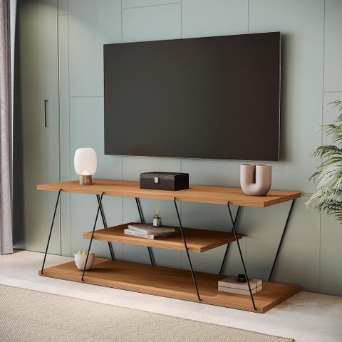 Rack Industrial para TV 58 Polegadas Kappesberg 180cm Canela/Preto Fosco
