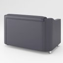 Ver imagem 5 de Kit Namoradeira + 02 Poltronas Decorativas Tecido Courino Cor:Cinza
