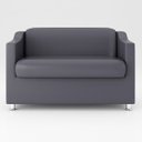 Ver imagem 4 de Kit Namoradeira + 02 Poltronas Decorativas Tecido Courino Cor:Cinza