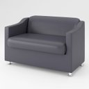Ver imagem 3 de Kit Namoradeira + 02 Poltronas Decorativas Tecido Courino Cor:Cinza