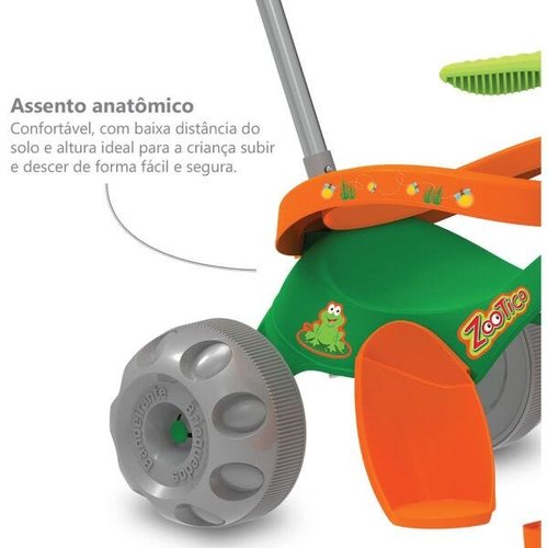 Triciclo Zootico Passeio E Pedal Verde Bandeirante Motoca