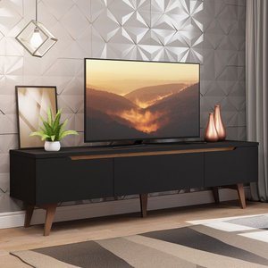 Rack para Tv até 75 Polegadas Madesa Reims Preto 2 Portas 1 Gaveta