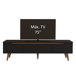 Rack para Tv até 75 Polegadas Madesa Reims Preto 2 Portas 1 Gaveta - 7