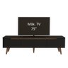 Rack para Tv até 75 Polegadas Madesa Reims Preto 2 Portas 1 Gaveta - 7