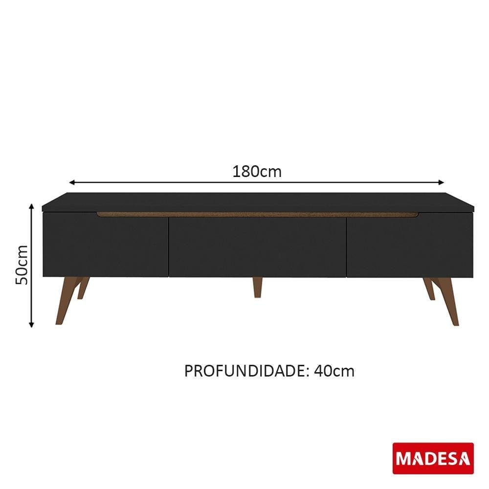 Rack para TV até 65" Reims com Pés Palito Preto Madesa - 3