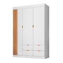 Ver imagem 1 de Guarda Roupa Infantil Liz 136cm 3 Portas 100% Mdf Branco Semi Brilho/freijo - Sallar Home