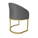 Ver imagem 4 de Poltrona Mia Suede Cinza Base Metálica Dourada - Belliv Decor