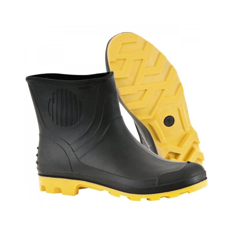 Bota de PVC preta e amarela cano 3/4 com forro 43/44 Vonder