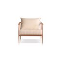 Ver imagem 2 de Poltrona Decorativa Linho Bege Claro Base Cobre Aura