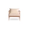Poltrona Decorativa Linho Bege Claro Base Cobre Aura - 2