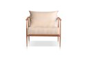 Ver imagem 2 de Poltrona Decorativa Linho Bege Claro Base Cobre Aura