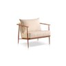 Poltrona Decorativa Linho Bege Claro Base Cobre Aura - 1