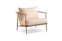 Ver imagem 1 de Poltrona Decorativa Linho Bege Claro Base Cobre Aura