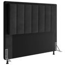 Ver imagem 1 de Cabeceira Cama Box King Veneza 195 Cm Suede Mv Estofados Preto