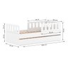 Bicama Solteiro Mdf Bp Branco com 02 Grades e Cabeceira Megamobilia - 4