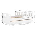 Ver imagem 4 de Bicama Solteiro Mdf Bp Branco com 02 Grades e Cabeceira Megamobilia