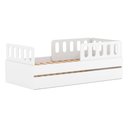 Ver imagem 2 de Bicama Solteiro Mdf Bp Branco com 02 Grades e Cabeceira Megamobilia