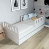 Bicama Solteiro Mdf Bp Branco com 02 Grades e Cabeceira Megamobilia - 1