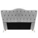 Ver imagem 1 de Cabeceira King Size Cama Box de Casal Quarto Estofada Barcelona 198cm:corino Cinza Claro