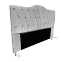 Ver imagem 2 de Cabeceira King Size Cama Box de Casal Quarto Estofada Barcelona 198cm:corino Cinza Claro