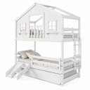 Ver imagem 4 de Treliche Casinha Dos Sonhos com Varanda Kit Escorregador e Grade Proteção Madeira Maciça Branco