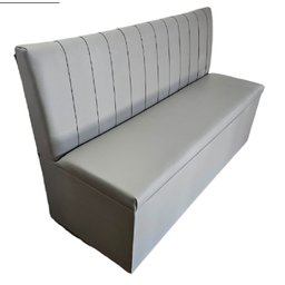 Sofá Booth 1.10m 2 Lugares Cinza Costuras Verticais - 1