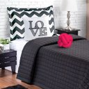 Ver imagem 1 de Kit Cobre Leito My Love Solteiro Microfibra com Almofada Nó Pink 5 Peças - Preto