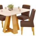 Ver imagem 4 de Conjunto Sala de Jantar Mesa Tampo Retangular Chanfrado Curvo Mad/vid 120 X 90cm Kiara Cedro Off Whi