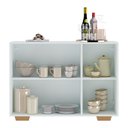 Ver imagem 6 de Aparador Buffet 3 Portas com Pés Quadrados Veneza Multimóveis MP1010 Branco/Natural